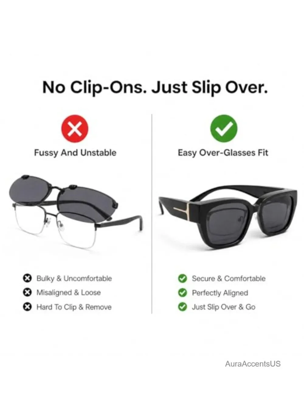 2-Pack Polarized Over-Glasses Sunglasses Oversized Fit Over Frames